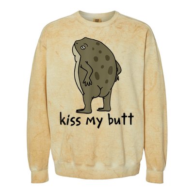 Kiss My Butt Green Frog Colorblast Crewneck Sweatshirt