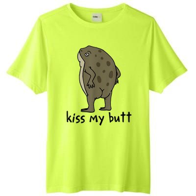 Kiss My Butt Green Frog Tall Fusion ChromaSoft Performance T-Shirt