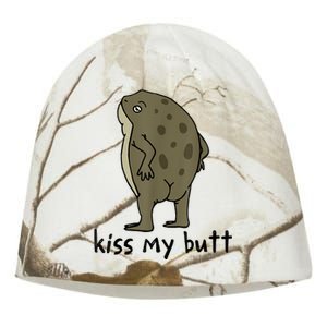 Kiss My Butt Green Frog Kati - Camo Knit Beanie