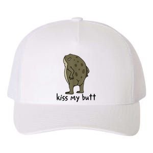 Kiss My Butt Green Frog Yupoong Adult 5-Panel Trucker Hat