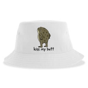 Kiss My Butt Green Frog Sustainable Bucket Hat