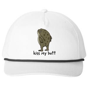 Kiss My Butt Green Frog Snapback Five-Panel Rope Hat