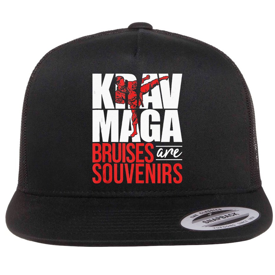 Krav Maga Bruises Are Souvenirs Israeli Self Defense MMA Flat Bill Trucker Hat
