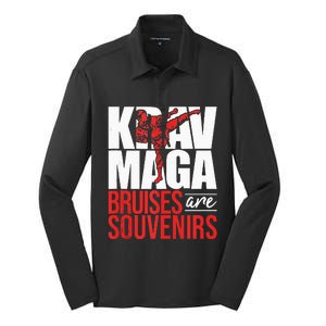 Krav Maga Bruises Are Souvenirs Israeli Self Defense MMA Silk Touch Performance Long Sleeve Polo