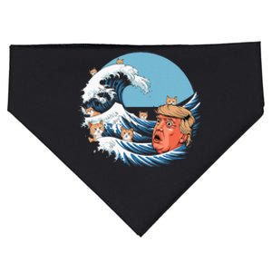 Kamala Merchandise Blue Cat Wave Trump USA-Made Doggie Bandana