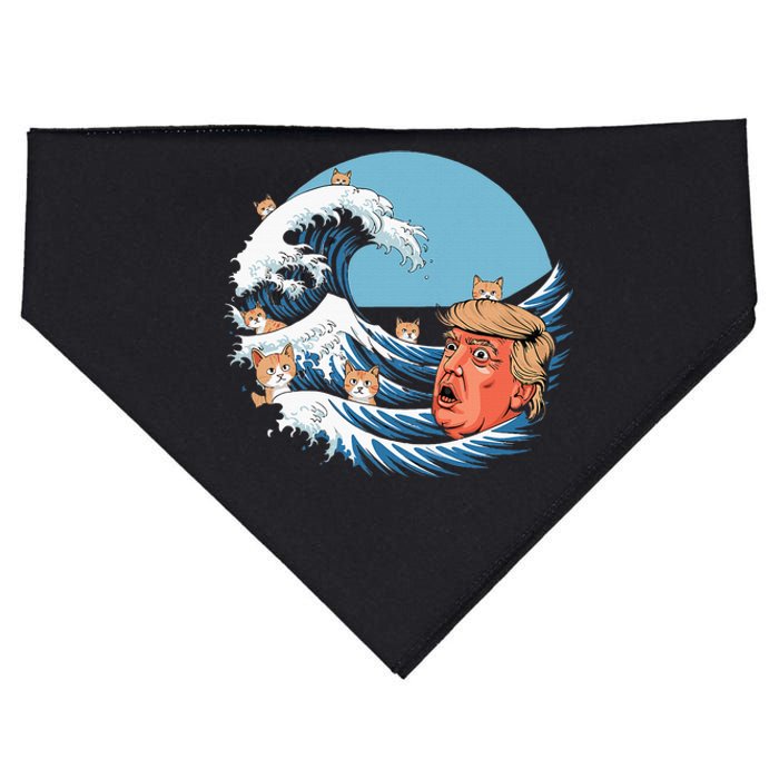 Kamala Merchandise Blue Cat Wave Trump USA-Made Doggie Bandana