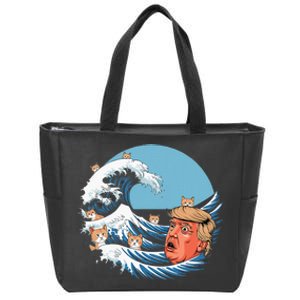 Kamala Merchandise Blue Cat Wave Trump Zip Tote Bag