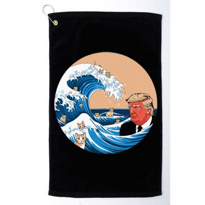 Kamala Merchandise Blue Cat Wave Trump Platinum Collection Golf Towel