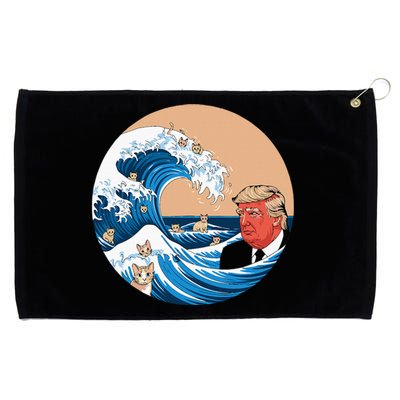 Kamala Merchandise Blue Cat Wave Trump Grommeted Golf Towel