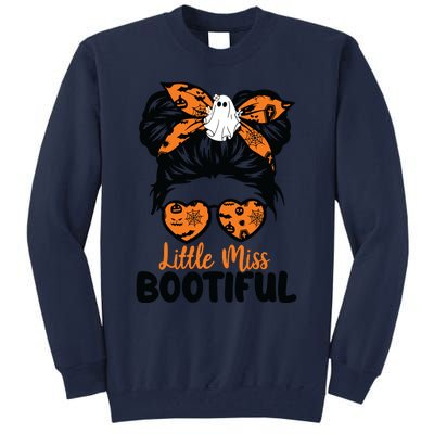 Kids Messy Bun Little Miss Bootiful Boo Halloween Costume Girls Tall Sweatshirt