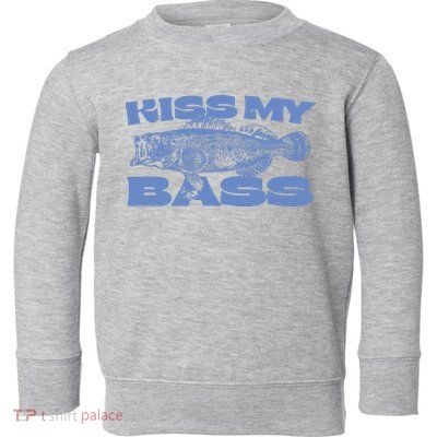 Kiss My Bass Vintage Fishing Toddler Sweatshirt