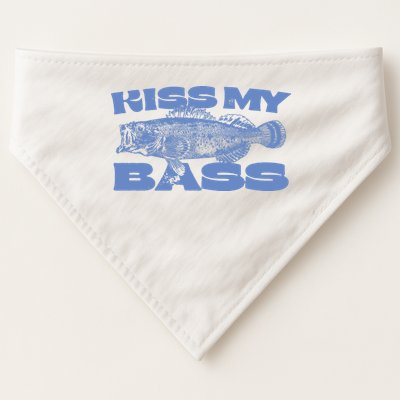 Kiss My Bass Vintage Fishing USA-Made Doggie Bandana