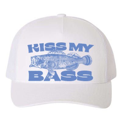 Kiss My Bass Vintage Fishing Yupoong Adult 5-Panel Trucker Hat