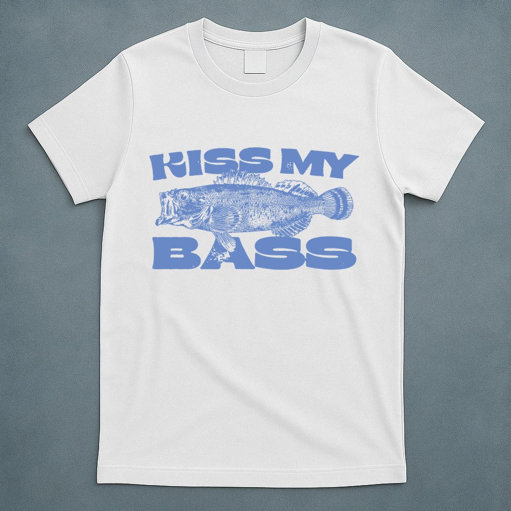 Kiss My Bass Vintage Fishing T-Shirt