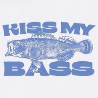 Kiss My Bass Vintage Fishing Button