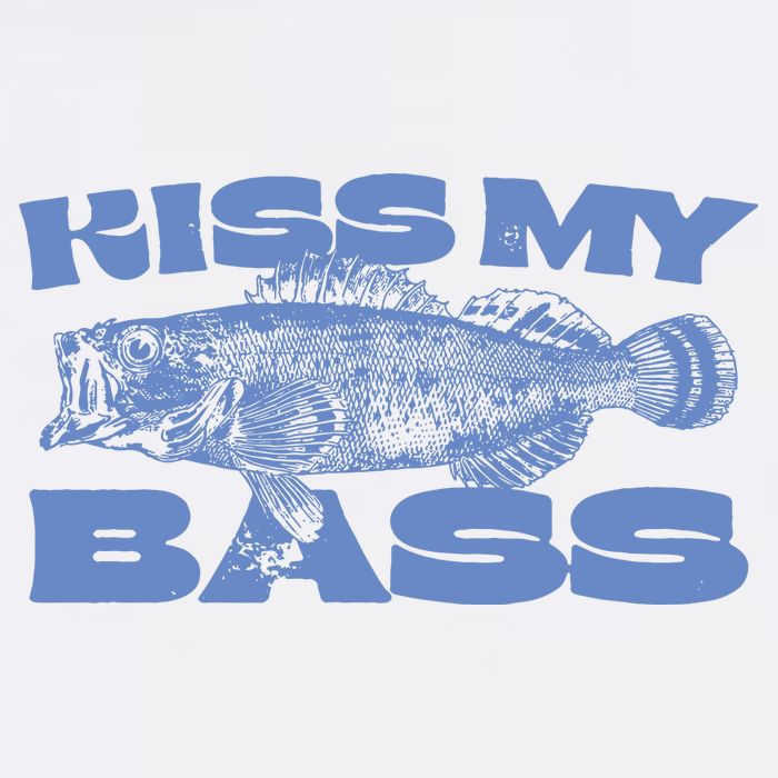 Kiss My Bass Vintage Fishing Button