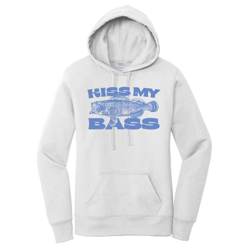 Kiss My Bass Vintage Fishing Women's Pullover Hoodie