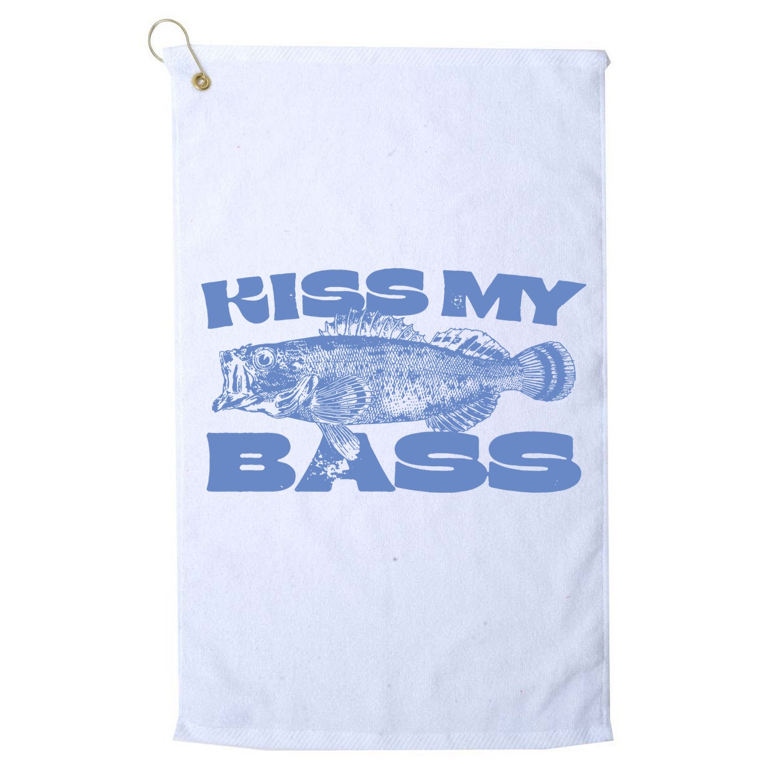 Kiss My Bass Vintage Fishing Golf Towel