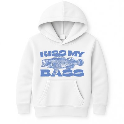 Kiss My Bass Vintage Fishing Kids Hoodie
