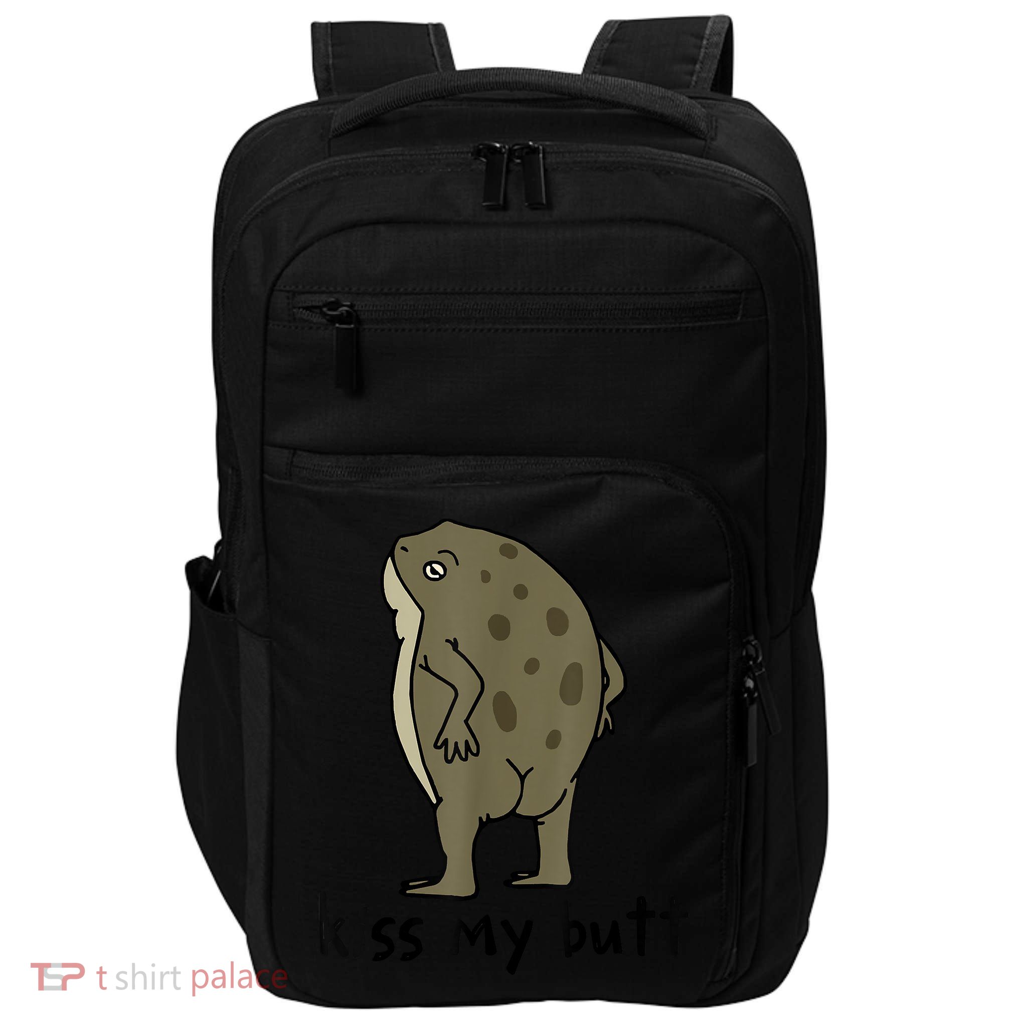 Kisss My Butt Green Frog Impact Tech Backpack