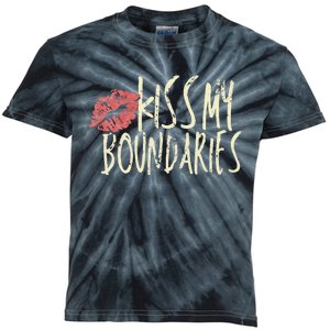 Kissing My Boundaries Red Lips White Quote Kids Tie-Dye T-Shirt