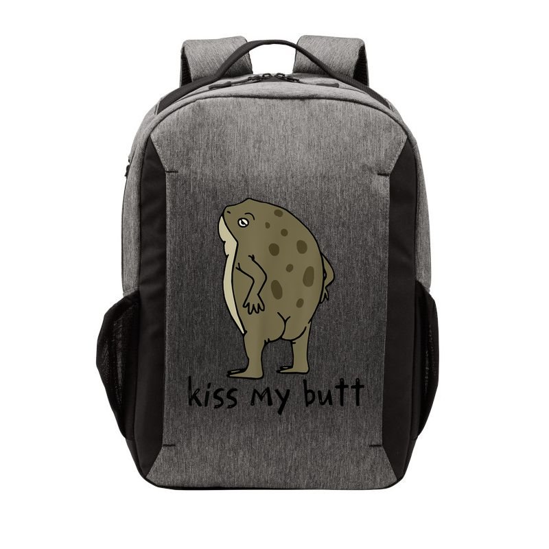 Kiss My Butt Funny Frog Vector Backpack