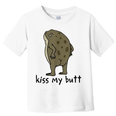 Kiss My Butt Funny Frog Toddler T-Shirt