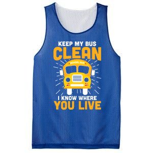 Keep My Bus Clean Funny School Bus Driver Funny Gift Mesh Reversible Basketball Jersey Tank