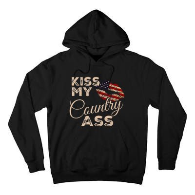 Kiss My Country Ass Patriotic Grunge Flag Lips Tall Hoodie