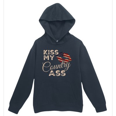 Kiss My Country Ass Patriotic Grunge Flag Lips Urban Pullover Hoodie