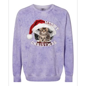 Kitten Meowy Christmas Gift Colorblast Crewneck Sweatshirt