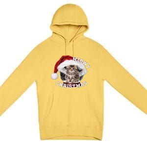 Kitten Meowy Christmas Gift Premium Pullover Hoodie