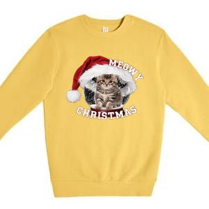 Kitten Meowy Christmas Gift Premium Crewneck Sweatshirt