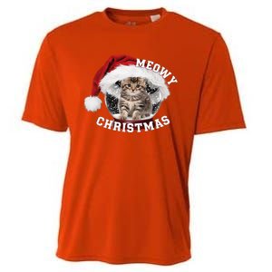 Kitten Meowy Christmas Gift Cooling Performance Crew T-Shirt