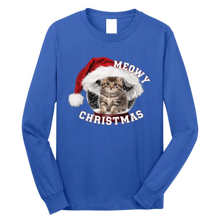 Kitten Meowy Christmas Gift Long Sleeve Shirt