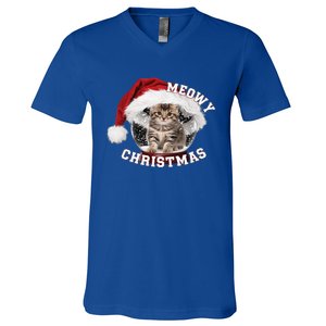 Kitten Meowy Christmas Gift V-Neck T-Shirt