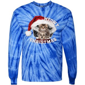 Kitten Meowy Christmas Gift Tie-Dye Long Sleeve Shirt