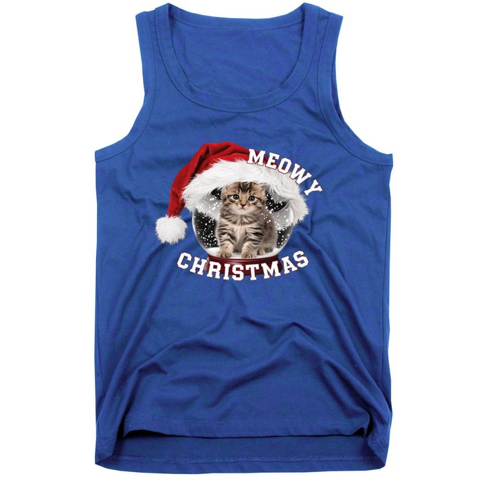 Kitten Meowy Christmas Gift Tank Top