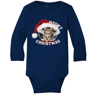 Kitten Meowy Christmas Gift Baby Long Sleeve Bodysuit