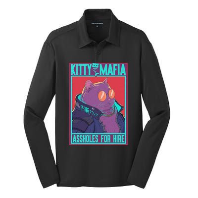 Kitty Mafia Cute Clothes Cat Japanese Aesthetic Silk Touch Performance Long Sleeve Polo