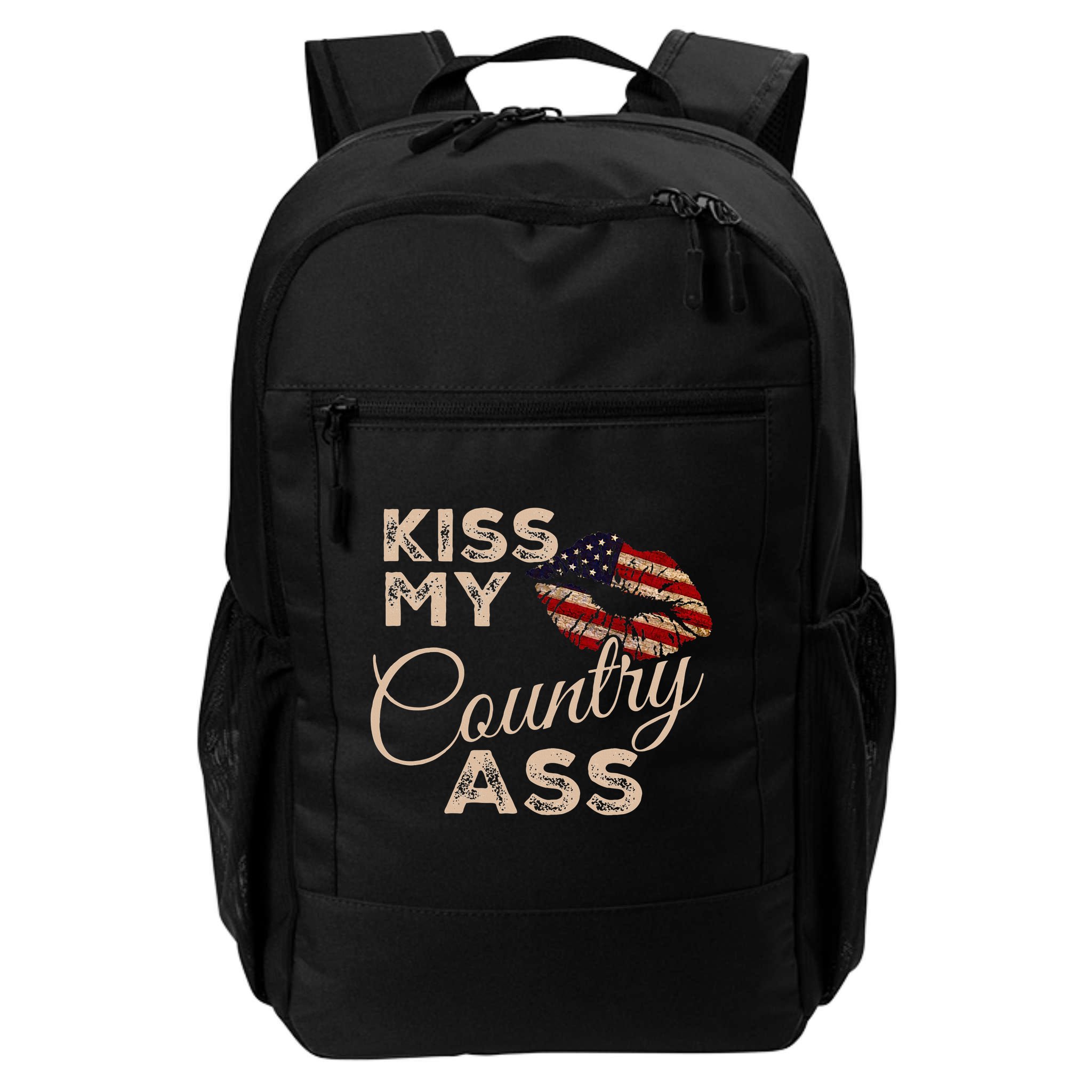 Kiss My Country Ass Patriotic Grunge Flag Lips Backpack