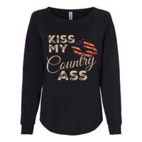 Kiss My Country Ass Patriotic Grunge Flag Lips Womens California Wash Sweatshirt