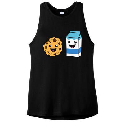 Kawaii Milk Chocolate Chip Cookie Ladies PosiCharge Tri-Blend Wicking Tank