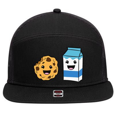 Kawaii Milk Chocolate Chip Cookie 7 Panel Mesh Trucker Snapback Hat