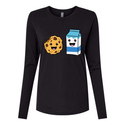 Kawaii Milk Chocolate Chip Cookie Womens Cotton Relaxed Long Sleeve T-Shirt