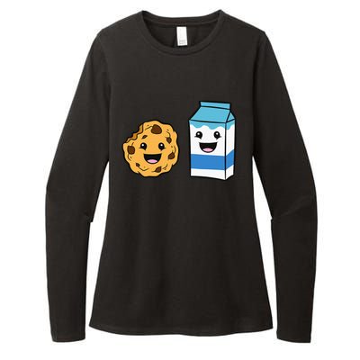 Kawaii Milk Chocolate Chip Cookie Womens CVC Long Sleeve Shirt