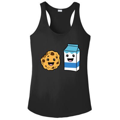 Kawaii Milk Chocolate Chip Cookie Ladies PosiCharge Competitor Racerback Tank