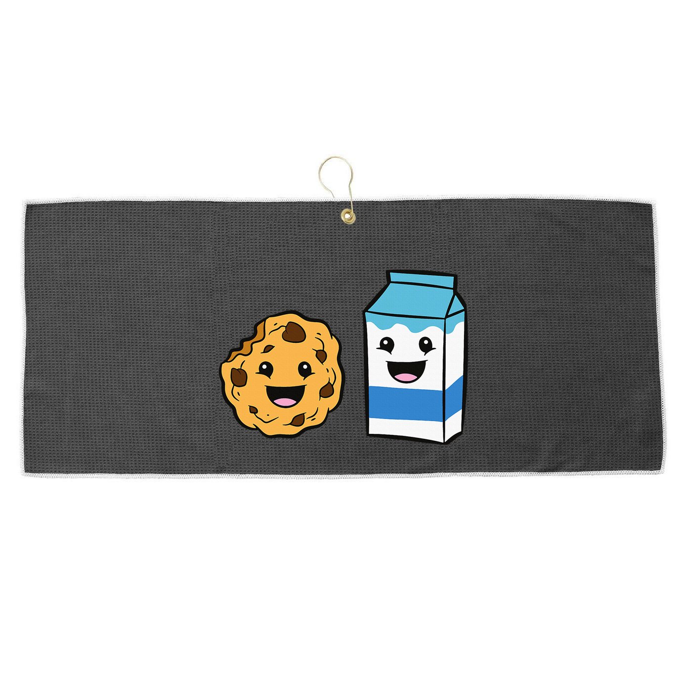 Kawaii Milk Chocolate Chip Cookie Large Microfiber Waffle Golf Towel
