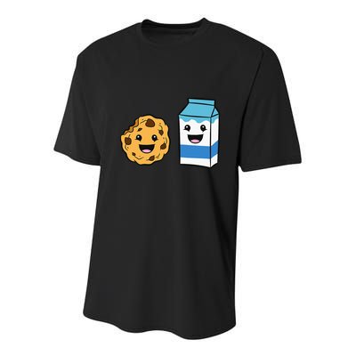 Kawaii Milk Chocolate Chip Cookie Youth Performance Sprint T-Shirt