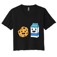 Kawaii Milk Chocolate Chip Cookie Women's Crop Top Tee